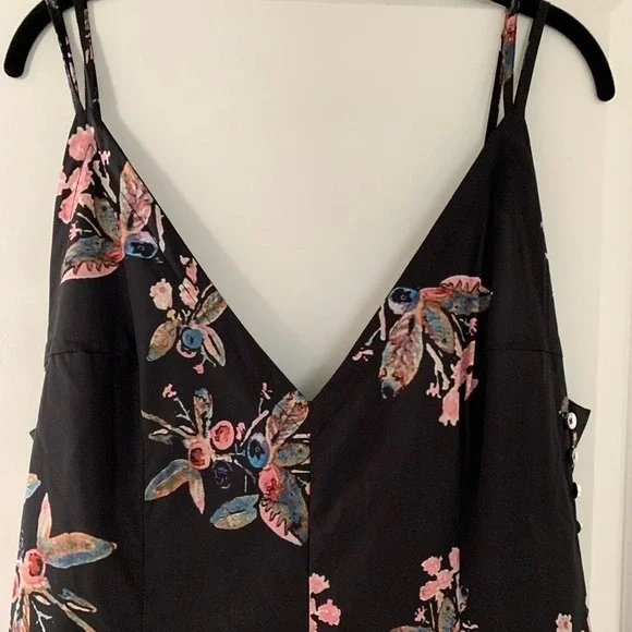 Celmia Collection NWT XXL Floral Black Jumper Cutout Sides  Buttons 0079 - Picture 2 of 10